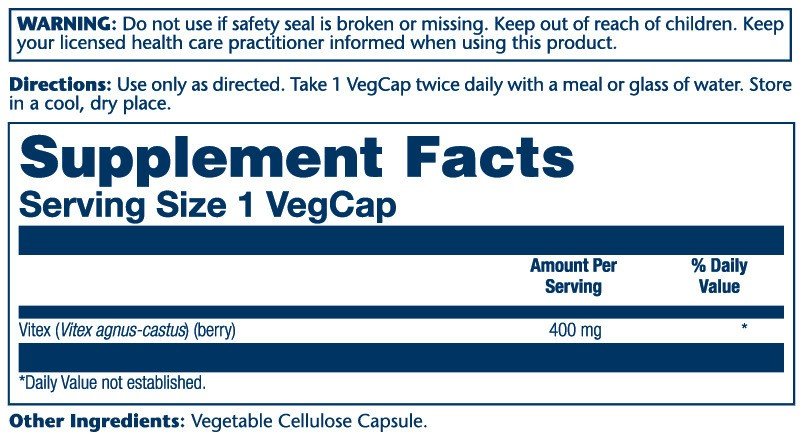 Solaray Vitex 400mg 100 Capsule