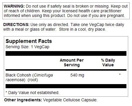 Solaray Black Cohosh 540mg 100 Capsule