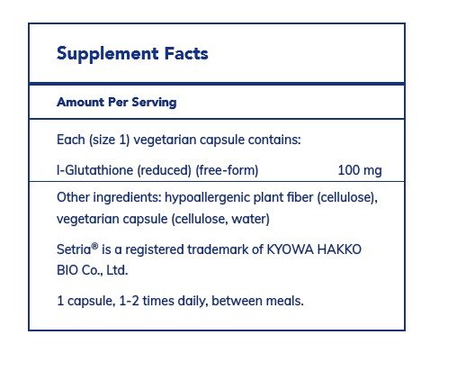 Pure Encapsulations Reduced Glutathione 120 Vegcap