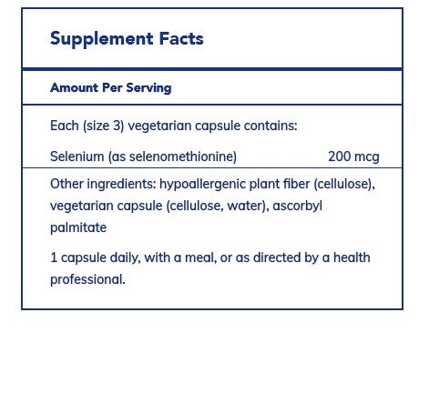 Pure Encapsulations Selenium (Selenomethionine) 60 Vegcap