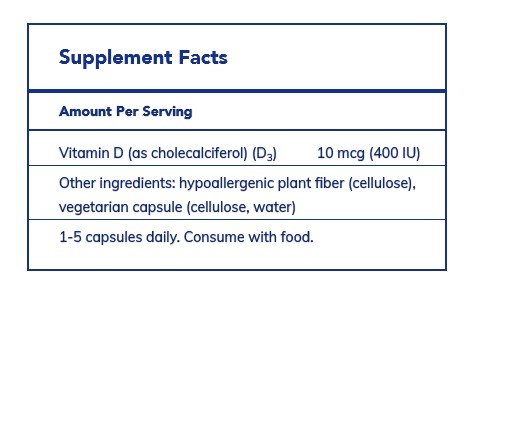 Pure Encapsulations Vitamin D3 400 IU 120 VegCap