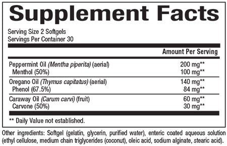 Natural Factors Peppermint &amp; Oregano Oil 60 Softgel