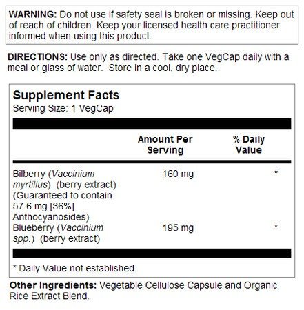 Solaray One Daily Bilberry Extract 30 VegCaps