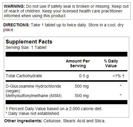 Kal 100% Vegetarian MSM &amp; Glucosamine 60 Tablet