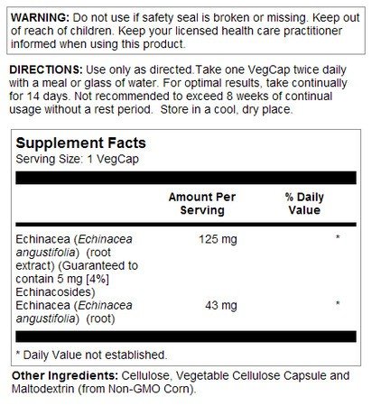 Solaray Echinacea Angustifolia Extract 125mg 60 VegCap