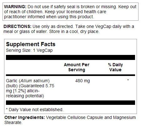 Solaray Garlic 480 mg 60 VegCaps