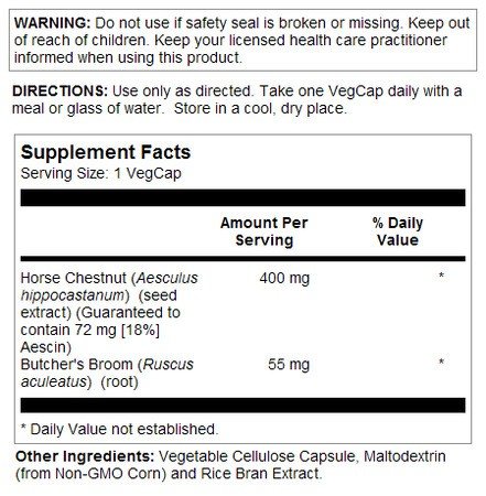 Solaray Horse Chestnut Extract 400mg 60 Capsule