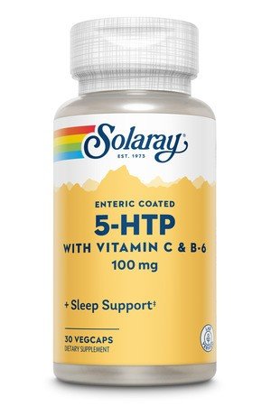 5-HTP with Vitamin C & B-6 | Solaray Enteric Coated | Sleep Support | Dietary Supplement | 30 Capsules | VitaminLife