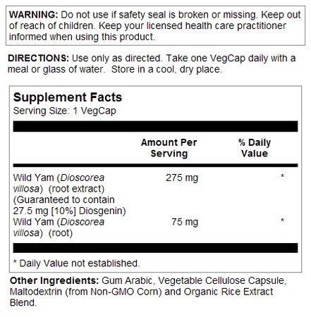 Solaray Wild Yam 275mg 60 Capsule