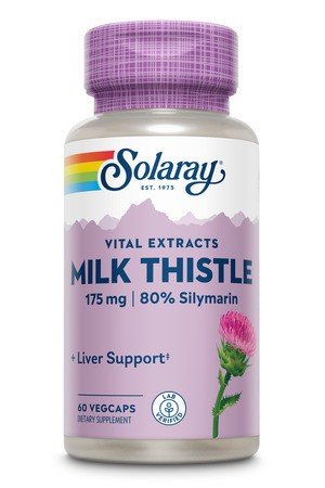 Milk Thistle | Solaray Vital Extracts | 80% Silymarin | Liver Support | Dietary Supplement | 60 VegCaps | Capsules | VitaminLife