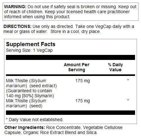 Solaray Milk Thistle Extract 175mg 60 VegCap