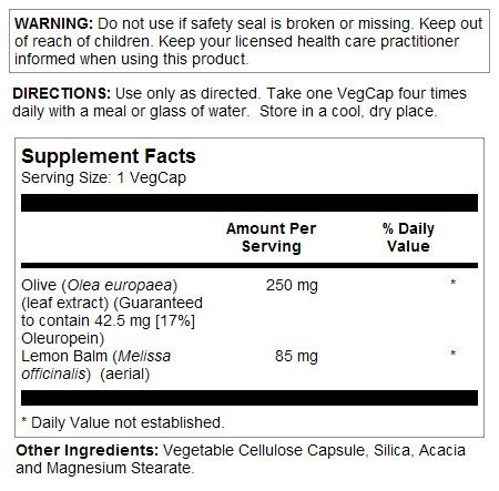 Solaray Olive Leaf Extract 250mg 30 Capsule