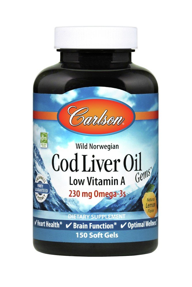 Carlson Laboratories Cod Liver Oil Low Vitamin A 150 Softgel