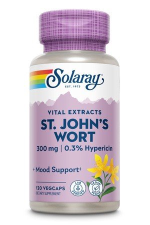 St John's Wort | Solaray Vital Extracts | Mood Support | Hypericin | Vegan | Dietary Supplement | 120 Capsules | VitaminLife