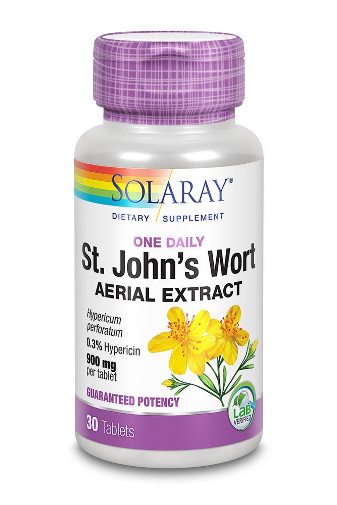 900 milligrams Saint John&#39;s Wort | Solaray | Mood Support | Aerial Extract | Once Daily | Dietary Supplement | 30 Tablets | VitaminLife