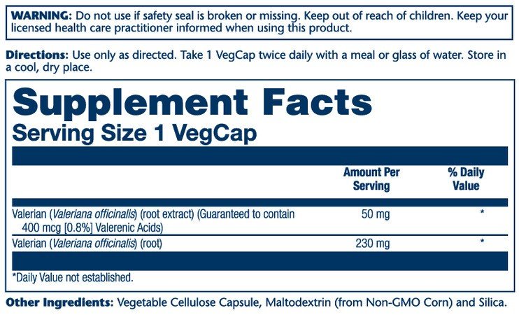 Solaray Valerian Root Extract 50mg 60 Capsule