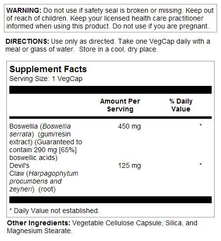 Solaray Boswellia Resin Extract (Ayurvedic) 60 Capsule