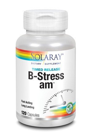 B-Stress AM | Solaray | Fast Acting | Long Lasting | Timed Release | Dietary Supplement | 120 Capsules | VitaminLife