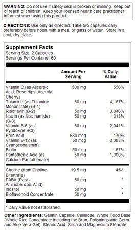 Solaray Two-Stage B-Stress A.M. 120 Capsule