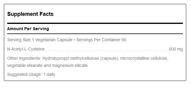 Douglas Laboratories N Acetyl L Cysteine 500 mg 90 VegCap