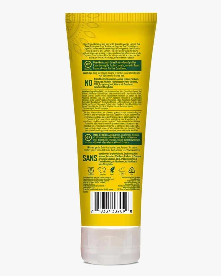 Desert Essence Lemon Tea Tree Shampoo For Oily Hair 8 oz Cream