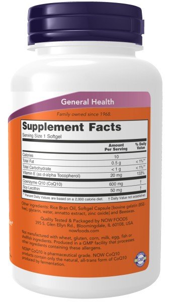 Now Foods CoQ10 600 mg 60 Softgel