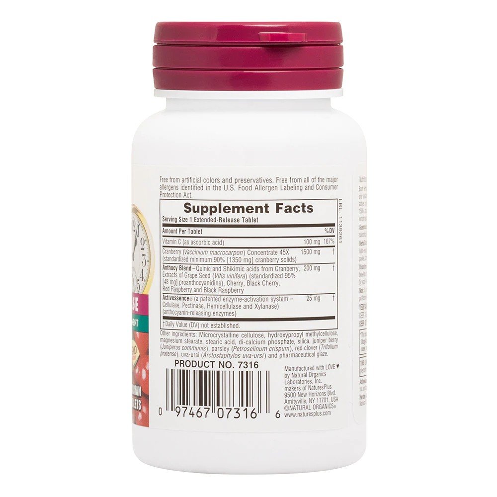 Nature&#39;s Plus Herbal Actives Extended Release Cranberry 30 Tablet