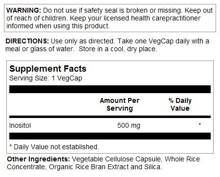 Solaray Inositol 500mg 100 Capsule