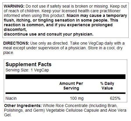 Solaray Niacin 100mg 100 VegCaps