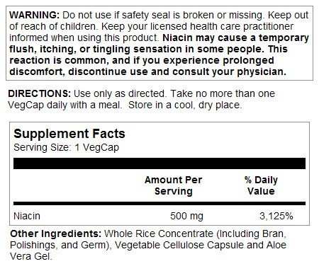 Solaray Niacin 500mg 100 VegCaps