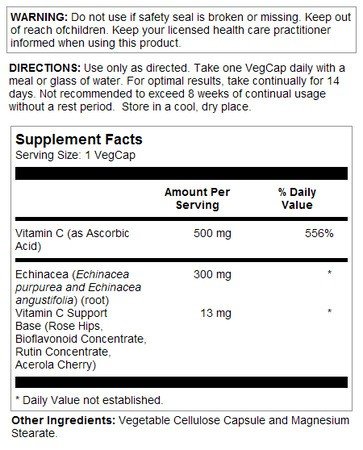 Solaray Vitamin C With Echinacea 60 Capsule