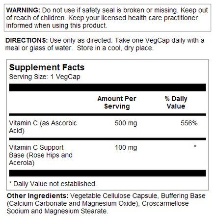 Solaray Buffered Vitamin C 500mg 100 Capsule