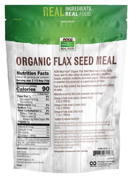 Now Foods Flax Seed Meal Organic 22 oz (624 g) Powder