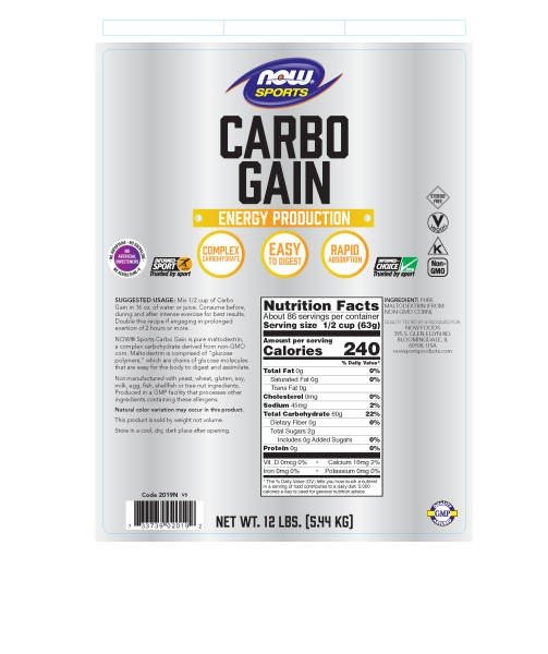 Now Foods Carbo Gain 12 lbs Powder