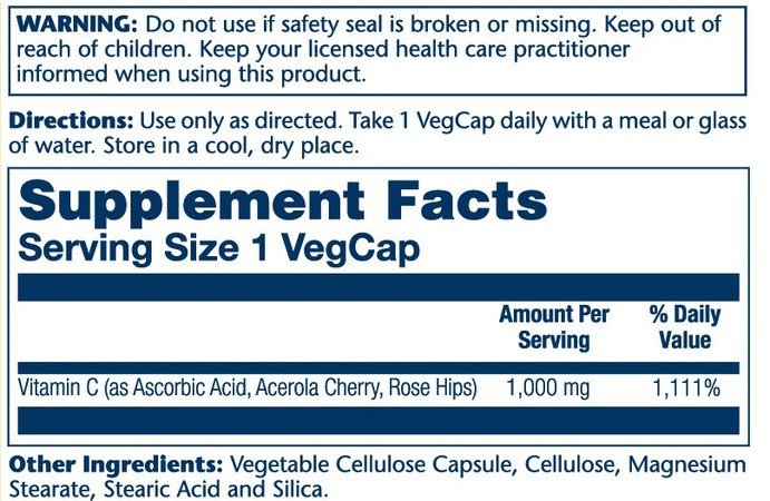 Solaray Timed Release Vitamin C with Rose Hips &amp; Acerola 1000mg 100 VegCaps