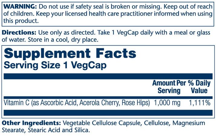 Solaray Vitamin C 1000mg Two Stage Time Release 250 Capsule