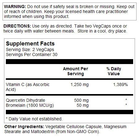 Solaray QBC Plex Quercetin, Bromelain, 60 Capsule