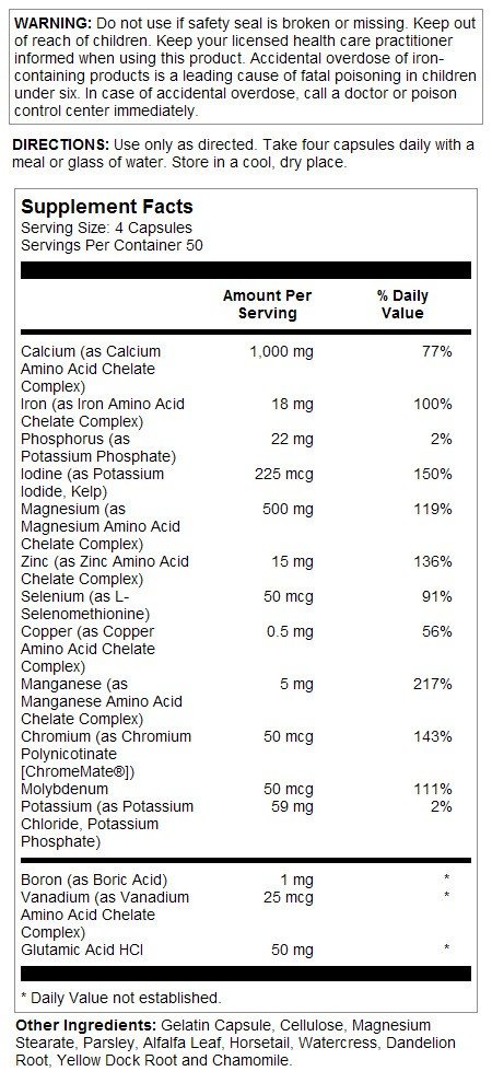 Solaray Mega Multi Mineral 200 Capsule