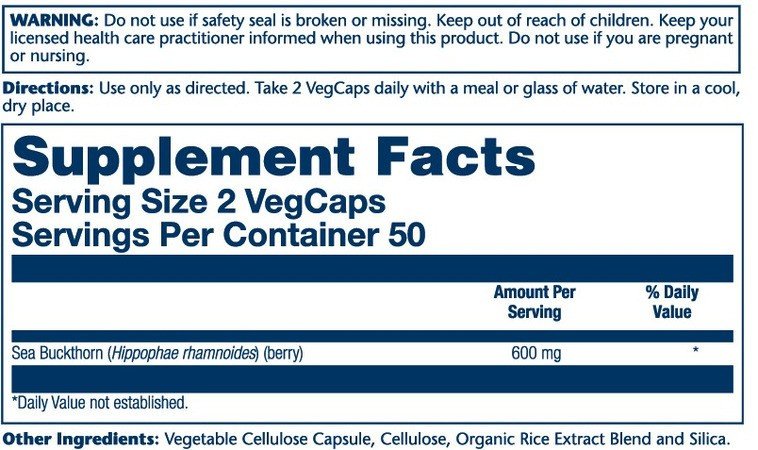 Solaray Sea Buckthorn 100 VegCap