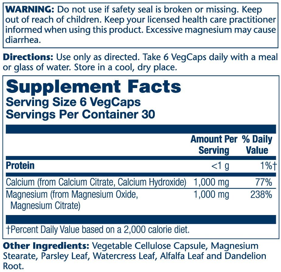 Solaray Cal-Mag Citrate 1:1 Ratio 180 Capsule