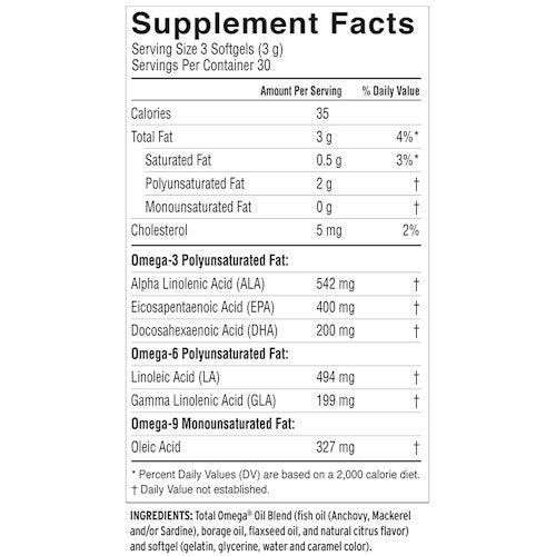 Barlean&#39;s Total Omega 3-6-9 90 Softgels