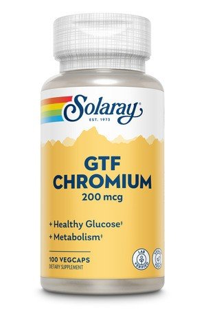 200 micrograms GTF Chromium | Solaray | Healthy Glucose | Metabolism | Dietary Supplements | 100 VegCaps | 100 Vegetable Capsules | VitaminLife