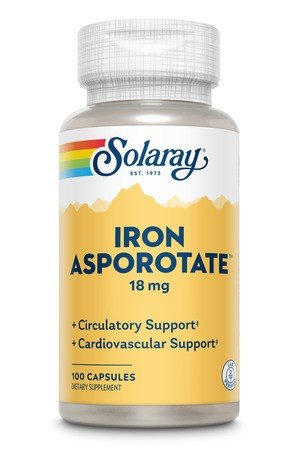 Solaray Iron Asporotate 18mg 100 Capsule