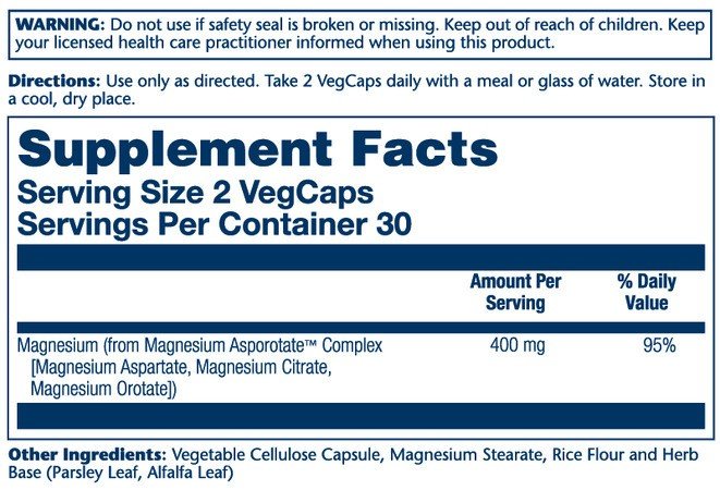 Solaray Magnesium Asporotate 200mg 60 Capsule