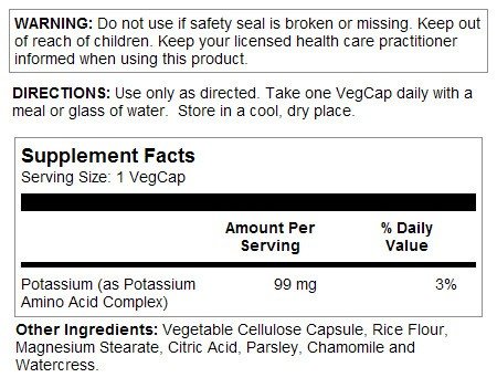 Solaray Potassium 99mg 200 Capsule