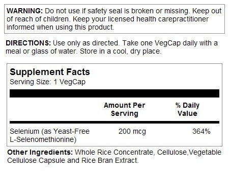 Solaray Selenium Yeast-Free 200mcg 90 VegCaps