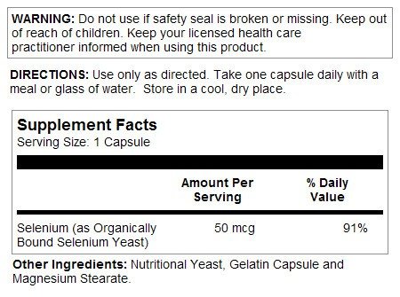 Solaray Selenium 50mcg 100 Capsule