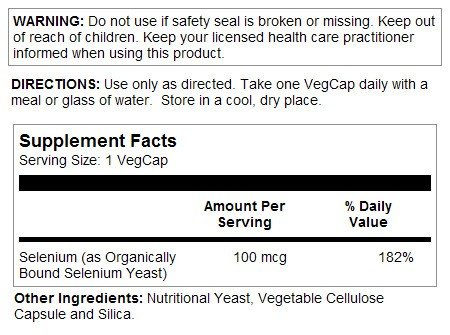 Solaray Selenium 100mcg 100 Capsule