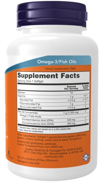 Now Foods Ultra Omega-3, 500 EPA/250 DHA 90 Softgel