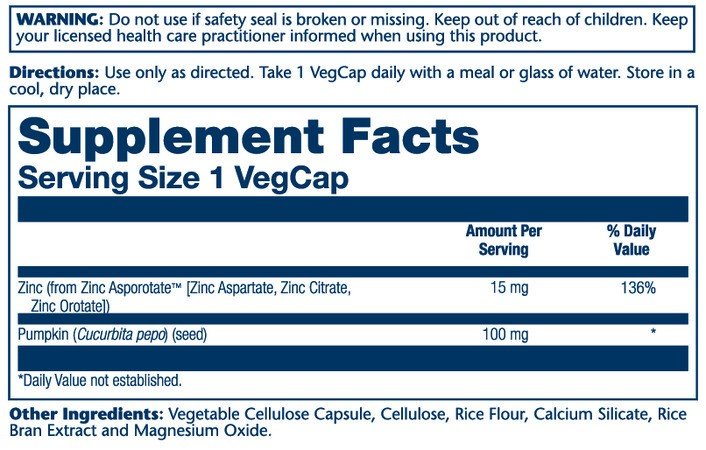 Solaray Zinc 15mg Asporotate 100 Capsule